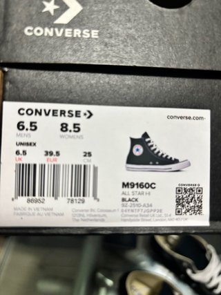 Converse All Star Hi Negras Talla X