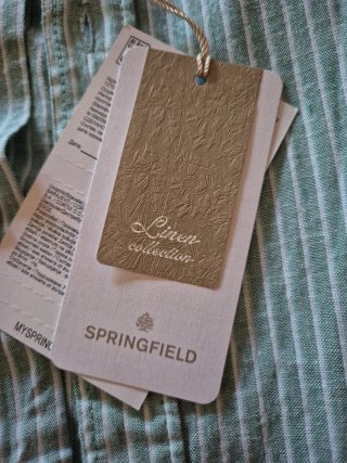 Camisa Springfield Talla L Rayas Verdes
