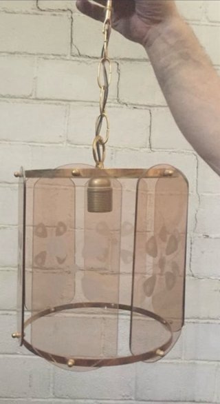 Lámpara de techo vintage cristal y metal