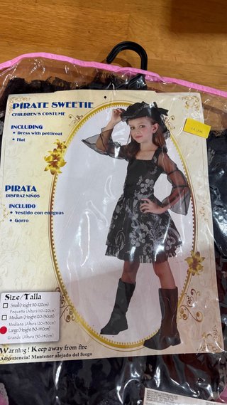 Vestido Pirata Negro talla 130- 140