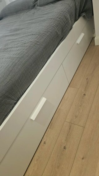 Cama BRIMNES Ikea Blanca con Cajones y Somier