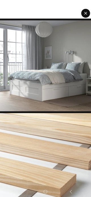 Cama BRIMNES Ikea Blanca con Cajones y Somier