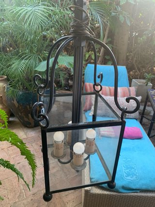 Farol de techo o mesa cristal y metal
