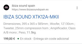 Altavoz Ibiza Sound XTK 12A