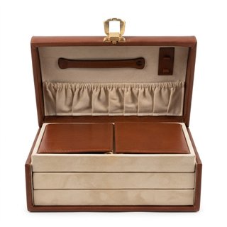 Bauletto portagioie vintage in pelle