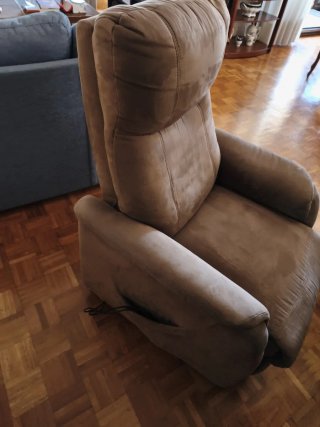Sillón relax tela beige/marrón