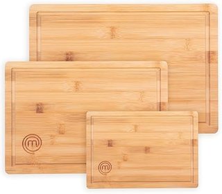 MasterChef Tablas de Cortar Cocina, Juego de 3 Piezas de Tabla en Bambu - 38x27,5 cm / 34x23,5 cm /