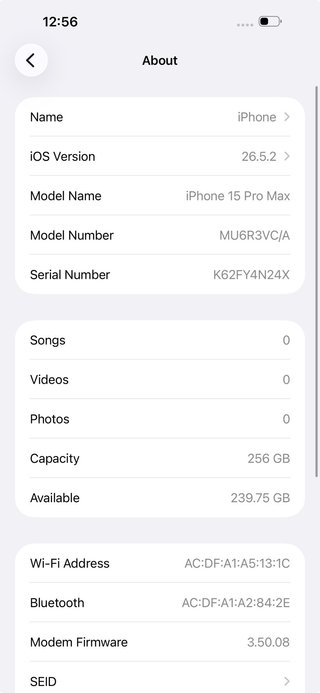 iPhone 15 Pro Max 256GB Gris - Batería 86%