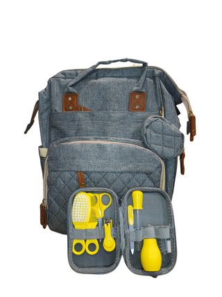 Mochila Multifuncional Gris y Amarilla