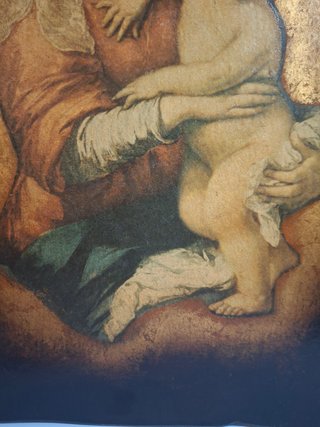 Cuadro Virgen con Niño Murillo Madera Siglo XIX-XX
