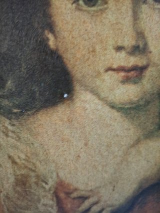 Cuadro Virgen con Niño Murillo Madera Siglo XIX-XX