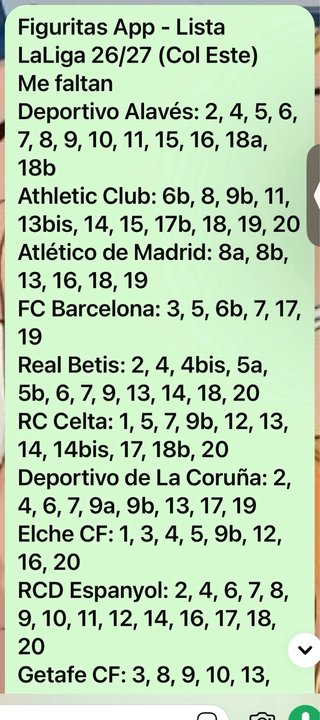 Cromos Liga 26/27 Panini