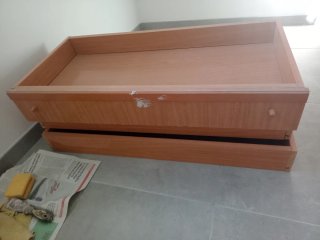 Armario ropero de madera 2 Puertas 3 cajones