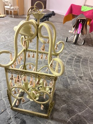 Lámpara de techo vintage cristal y metal
