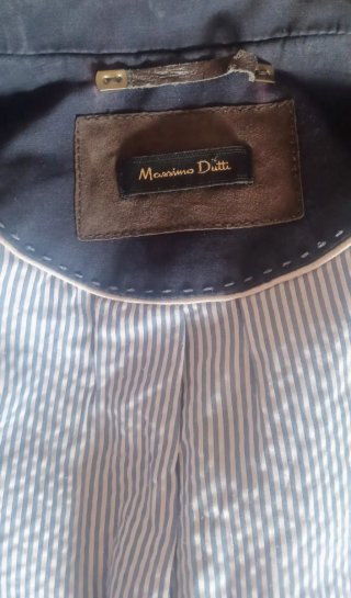 Massimo Dutti Gabardina Azul Marino Talla S