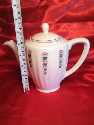 Caffettiera in terraglia forte decorata