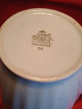 Caffettiera in terraglia forte decorata