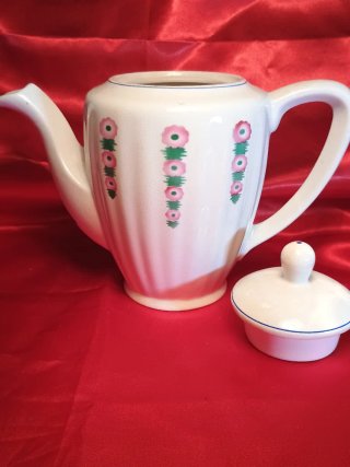 Caffettiera in terraglia forte decorata
