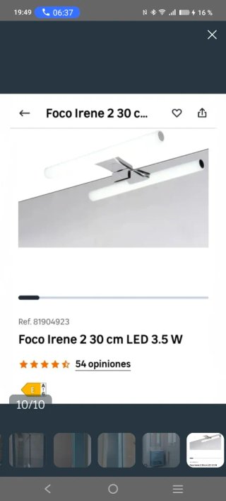Espejo Baño Leroy Merlin con opción Aplique de Luz