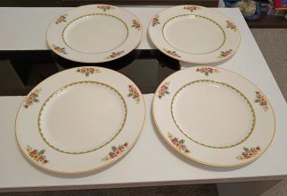 Juego 4 Platos Porcelana J&G Meakin Flores,sol