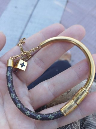 Pulsera Louis Vuitton Dorada y Marrón