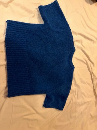 Jersey azul de punto grueso