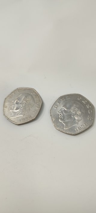 Lote 2 Monedas México 10 Pesos 1979