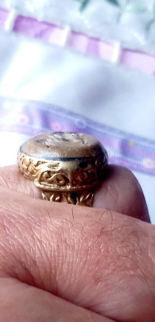 Anello sigillo afghano vintage misura 18,5