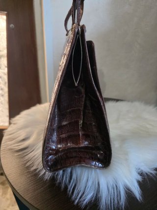 Borsa vintage in pelle di coccodrillo