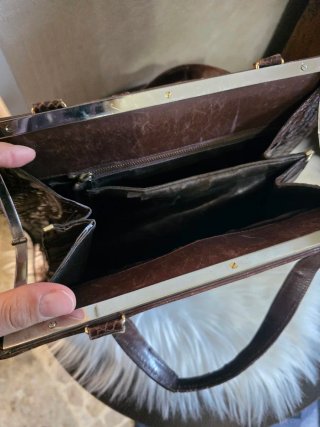 Borsa vintage in pelle di coccodrillo