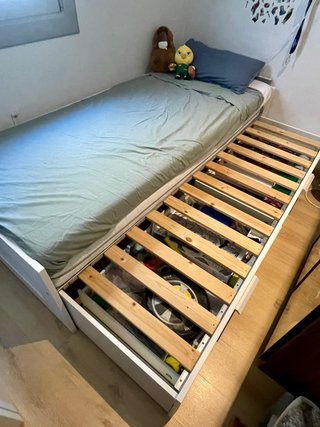 Cama individual extensible Ikea Brimnes + 2cajones