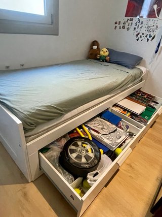 Cama individual extensible Ikea Brimnes + 2cajones