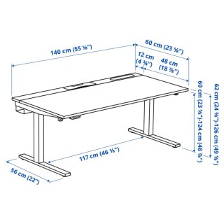 MITTZON Escritorio Elevable Eléctrico 140x60