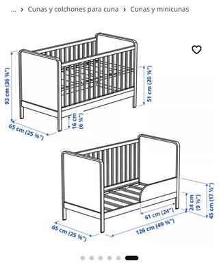Cuna Ikea ALSKVARD convertible
