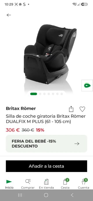 Silla Coche Britax Romer Giratoria