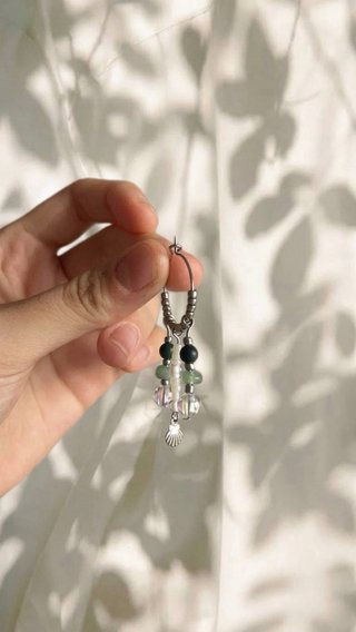 Pendientes de aro con abalorios
