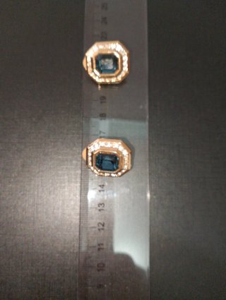 Pendientes chapados oro y azul
