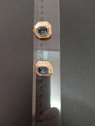 Pendientes chapados oro y azul