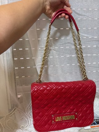 Borsa Love Moschino trapuntata rossa