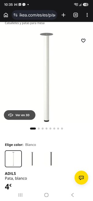 Patas de mesa Ikea metal/plástico