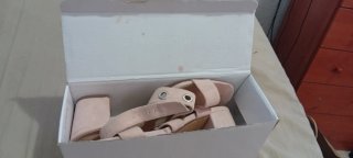Zapatos de tacón beige/rosa talla 38