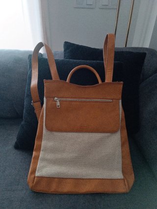 Mochila Misako Antirrobo Beige y Marrón