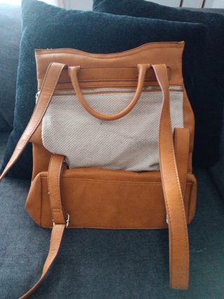 Mochila Misako Antirrobo Beige y Marrón