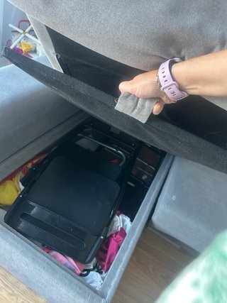 Sofá cheslong gris tela