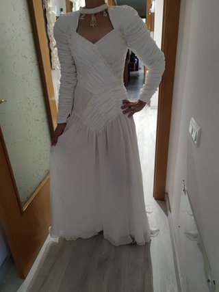 Vestido Novia Vintage Talla S/M + Accesorio