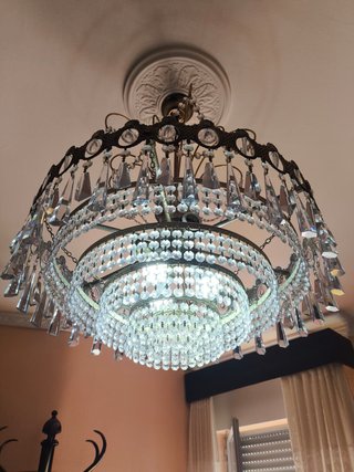 Lámparas Clásicas Cristal (Techo+2 Mesa)