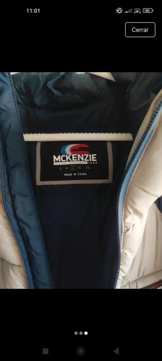 Abrigo McKenzie azul y gris nuevo Talla L