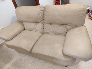 Sofá de 2 plazas crema piel