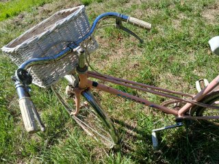 Bicicleta rosa mujer con cesta