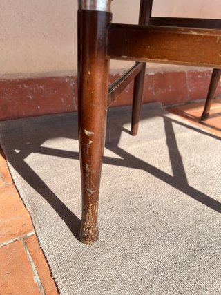 Sillas vintage madera tapizado verde